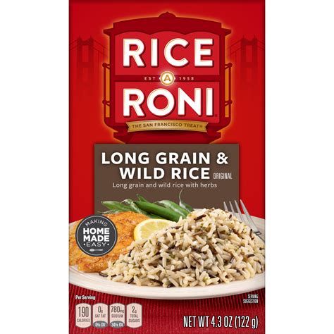 Rice A Roni Long Grain And Wild Rice Mix 43 Oz Box
