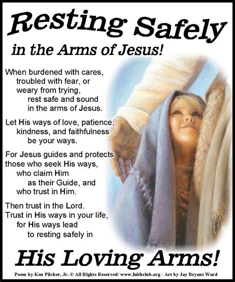 Resting Safely In The Arms Of Jesus God Loves Me Heavenly Quotes