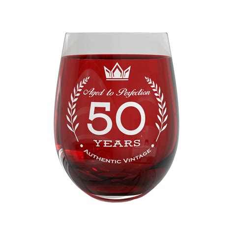 buy 50th birthday t wine glass party decorations for anniversary and fancy celebration 20oz