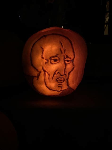 Handsome Squidward Pumpkin Rhalloween