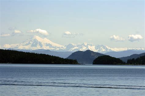 View Of Mt Baker From The Ferry To Orcas Island Orcas Island Natural