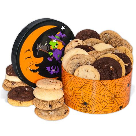 Our cookie boxes and gift sets are filled with delicious buttercream frosted cookies, brownie bites, pretzels, and more. Witch's Kitchen Cookie Gift Box by GourmetGiftBaskets.com