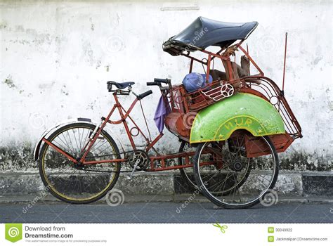 Recumbent style cycle taxi/pedicab in london. Becak Cyclo Taxi In Yogyakarta Indonesia Editorial ...