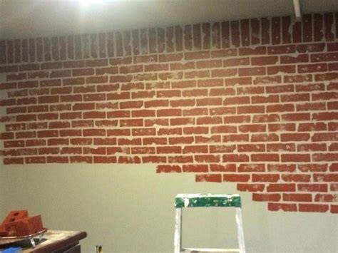 The Bricks Stamp Diy Faux Brick Wall Faux Walls Brick Walls Faux