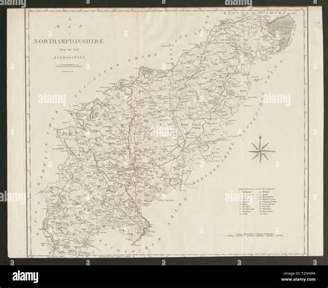 A Map Of Northamptonshire From The Best Authorities County Map Cary