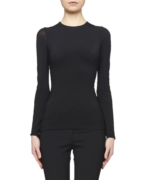 The Row Patri Long Sleeve Fitted Tee Neiman Marcus