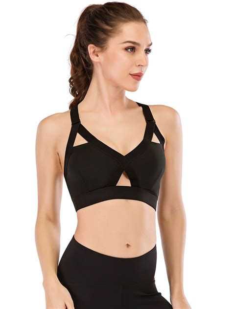 LELINTA High Impact Workout Sports Bras Strappy Running ...