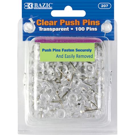 Clear Transparent Push Pins 100pack Mazer Wholesale Inc