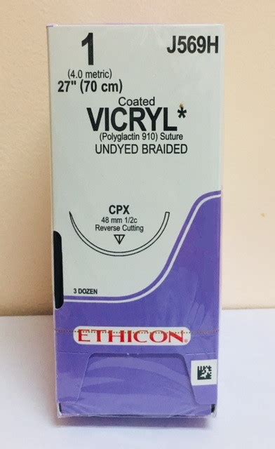 Ethicon J569h Coated Vicryl Suture Reverse Cutting Absorbable Cpx