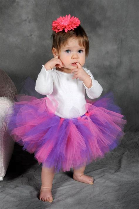 Baby Tutu Purple And Hot Pink Birthday Or Flowergirl Tutu Etsy Baby