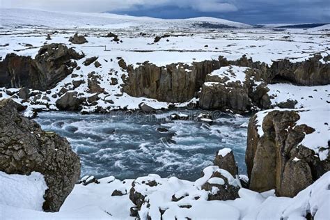 Icelandic Landscape With Rough River Stock Image Image Of Scenic