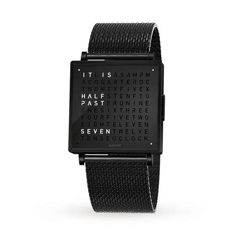 Qlocktwo 35mm Black Steel Wristwatch By Biegert And Funk