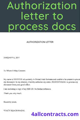 authorization letter to process documents sample in word ...