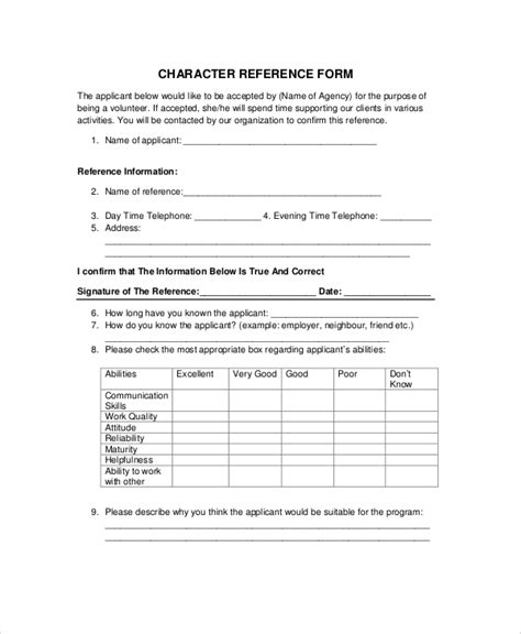 2023 Character Reference Template Fillable Printable Pdf And Forms