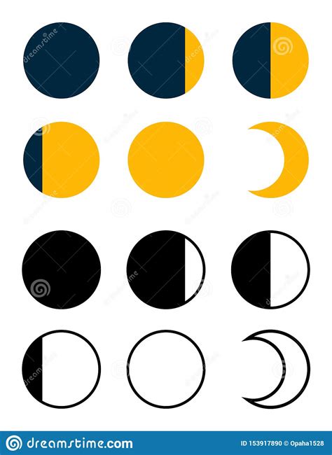 Moon Phases Stock Vector Illustration Of Dark Design 153917890