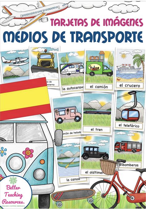 Medios De Transporte Spanish Picture Word Cards Teaching Resources