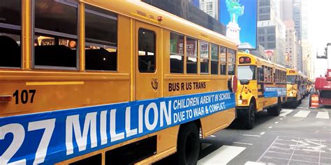 Unicef Drove 27 Empty School Buses Through Nyc In Striking Stunt About