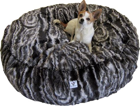 Luxury Faux Fur Dog Bed Large Black Marble Paws4peacellc Store