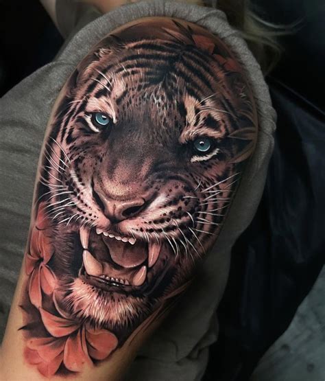 tiger portrait girl s shoulder tattoo best tattoo ideas for men and women