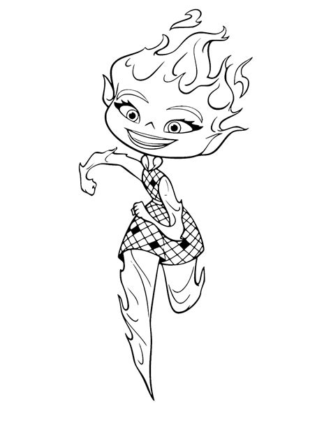 Elemental Ember Coloring Sheet Coloring Pages