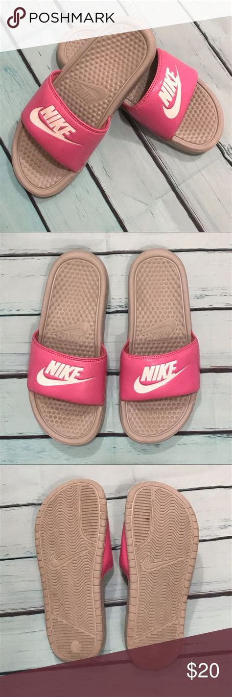 Nike Pink And Grey Slides Pink Grey Size 6 Women Nike Women