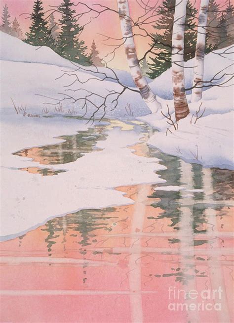 Birch Trees Painting Winter Birch Reflections By Teresa Ascone