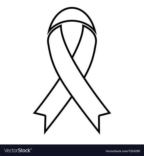 Cancer Ribbon Outline Vector At Collection Of Cancer
