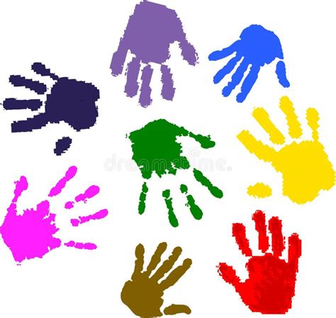 Colorful Hand Prints Stock Illustrations 32615 Colorful Hand Prints
