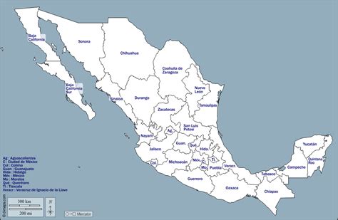 Mexico Karte Stylized Vector Mexiko Karte Der Grossen Stadte Die