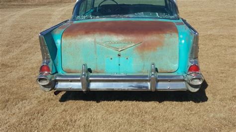 1957 Chevy Belair 4 Door Hardtop 283 Auto 1956 1955 Gasser Barn Find