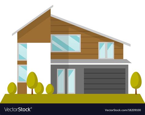 Residential House Cartoon Royalty Free Vector Image