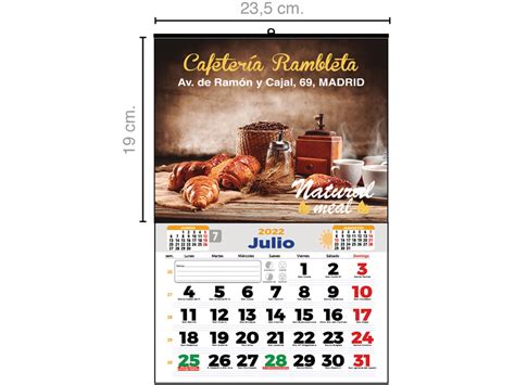 Calendario De Pared 2024 Mensual Ancho 235 Cm