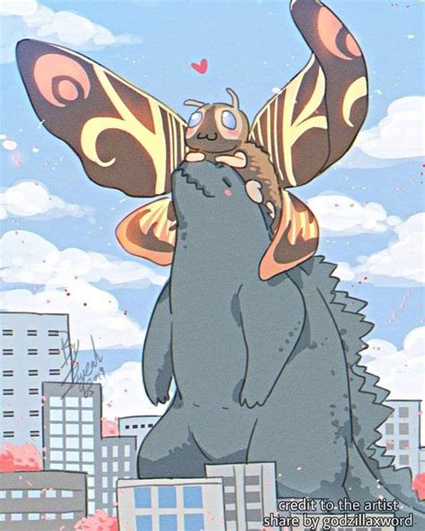 Godzillaxword Shared A Photo On Instagram Love Story Between Godzilla And Mothra Credit To