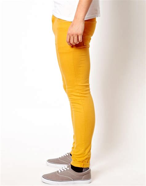 Asos Super Skinny Jean In Mustard Yellow For Men Lyst