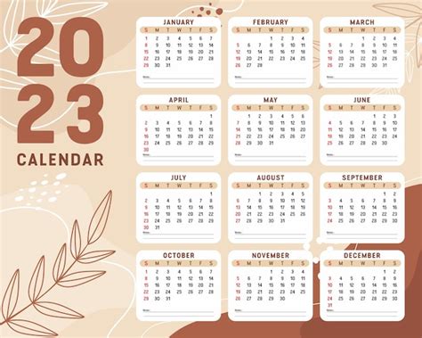 Premium Vector Simple Calendar 2023 Design Template