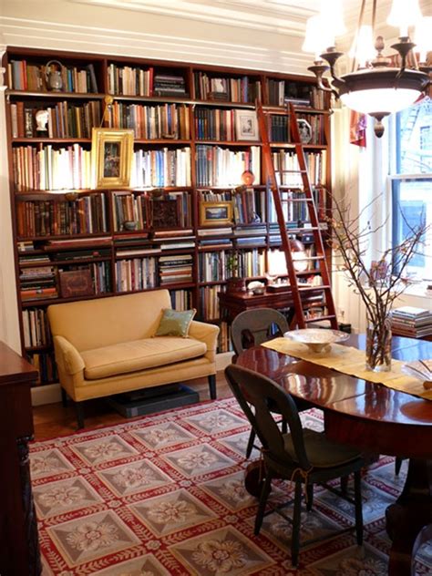 A second club chair and an ottoman , placed between the console and the door, provide a great place to read or nap. 25 Beautiful Study Room Ideas
