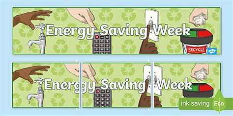 Energy Saving Week Banner Hecho Por Educadores Twinkl