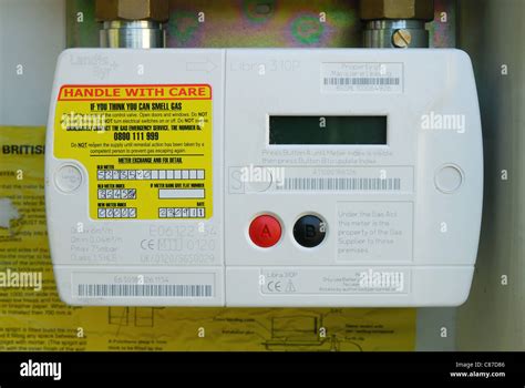 Close Up Of A Modern Domestic Smart Gas Meter Uk 2011 Stock Photo
