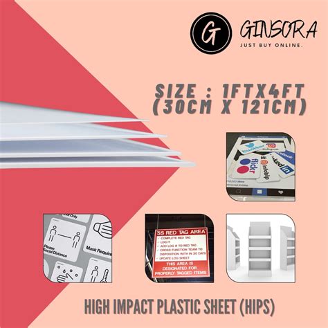 High Impact Polystyrene Plastic Sheet Hips 1ftx4ft 1mm15mm2mm