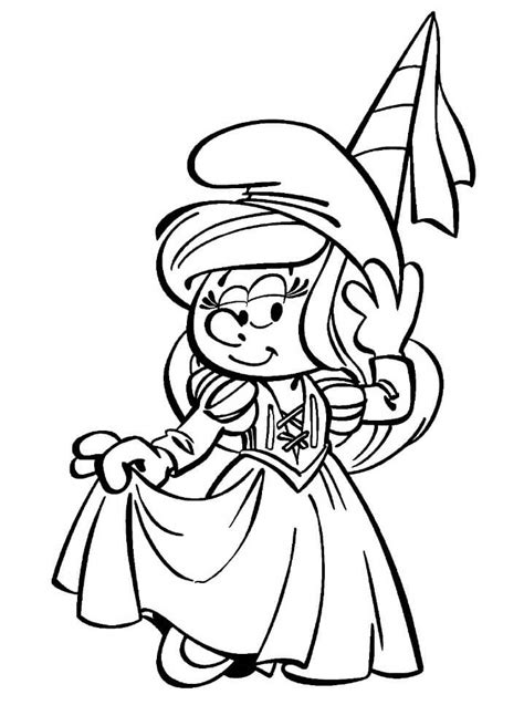 Princess Smurfette Coloring Page Free Printable Coloring Pages For Kids