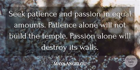 Maya Angelou Seek Patience And Passion In Equal Amounts Patience