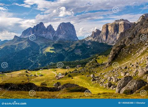 Wonderful Landscape Of The Dolomites Alps Majestic Langkofel