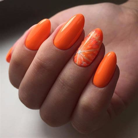 Nail Art With Orange Colour Daily Nail Art And Design