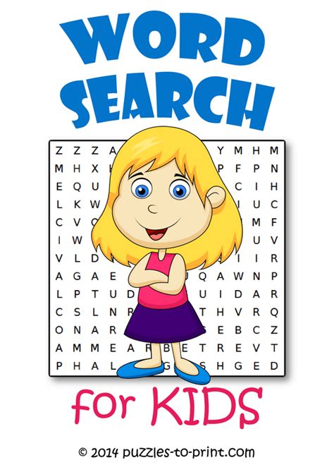 This will reveal the hidden picture. Word Searches for Kids
