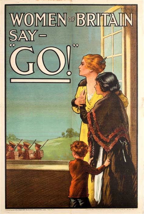 Original Vintage Posters War Posters Women Of Britain Say Go Wwi
