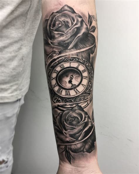 Tatuagem De Relogio Clock Half Sleeve Tattoos Forearm Inner Forearm
