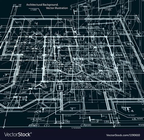 Blueprint Abstract Dark Background Royalty Free Vector Image