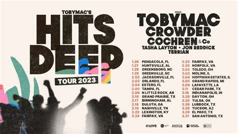 Tobymac Announces 2023 Hits Deep Tour Line Up And Dates Tcb