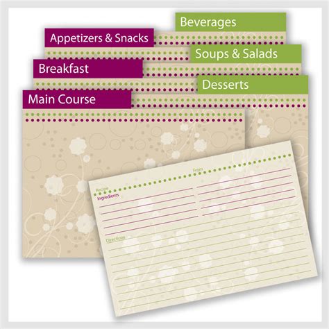 Printable and fillable owl recipe card. 3 Best Images of Free Printable Recipe Card Dividers - Printable Recipe Card Dividers Templates ...