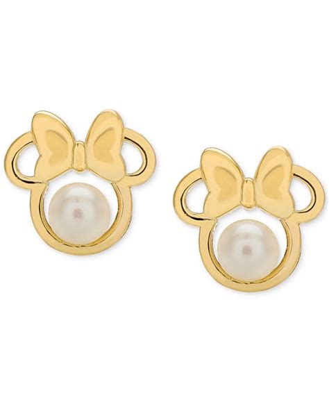 Shop earrings at kay® jewelers. Disney Children's Cultured Freshwater Pearl (4mm) Minnie ...